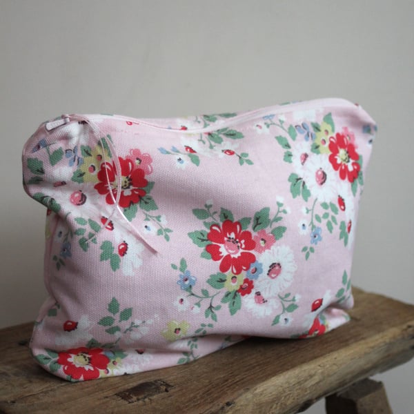 Cath Kidston pink floral zip up pouch - postage inc