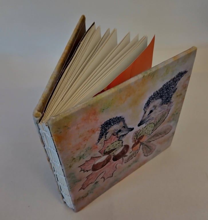 Handmade notebook or sketchbook - "Hedgehogs"
