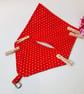 Red polkadot clip on peg bag, free uk delivery. 