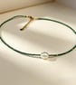 Forest Pearl Grace Necklace – Czech Seed Beads & Freshwater Pearl - Image 8