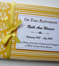 Yellow Retirement Guest book, retirement keepsake, gift - Image 1