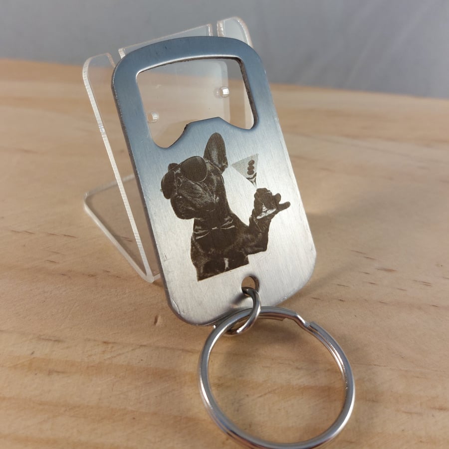 Personalised Engraved Photo or Text Bottle Opener Keyring