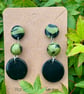 Black and Green Drop Earrings