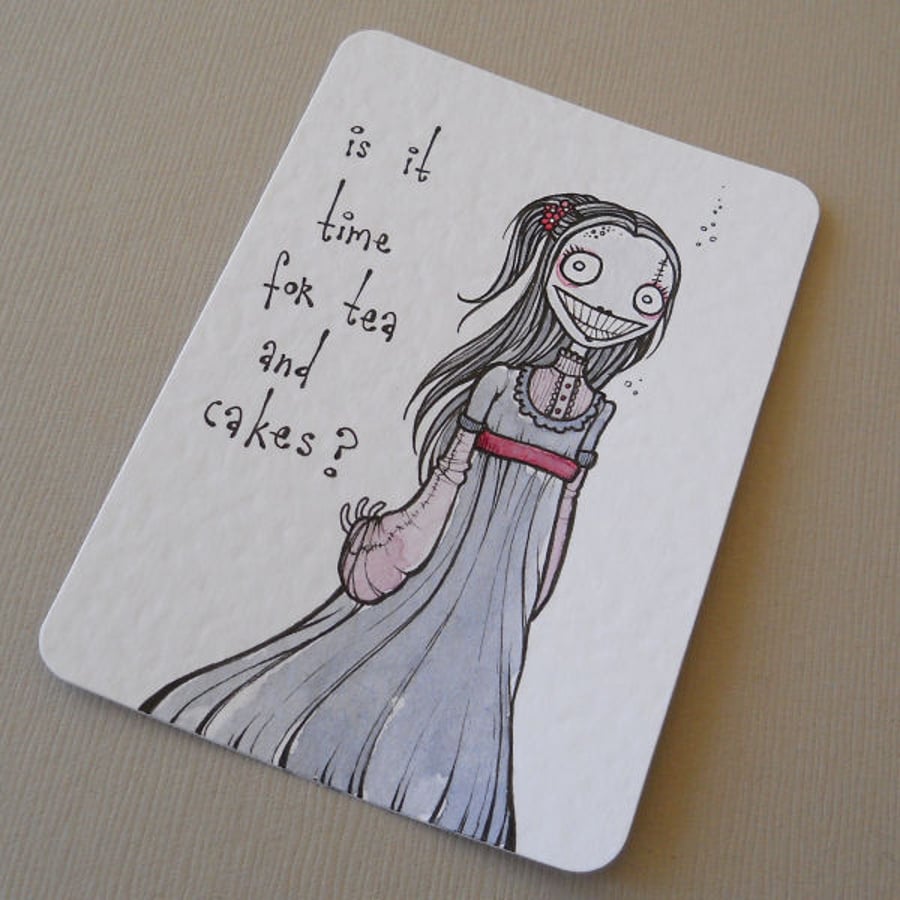 victorian zombie lady - aceo