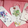 Gift Tags Set of Three,'Pretty Patch' Handmade Message Tags.