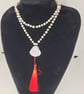 Genuine Type A Jade Buddha mala necklace with shell pearls