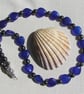 Blue Jade Heart & Black Hematite Gemstone Statement Beaded Necklace