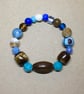 Beautiful lot of vintage beads elasticated bracelet - Upcycled jewelry