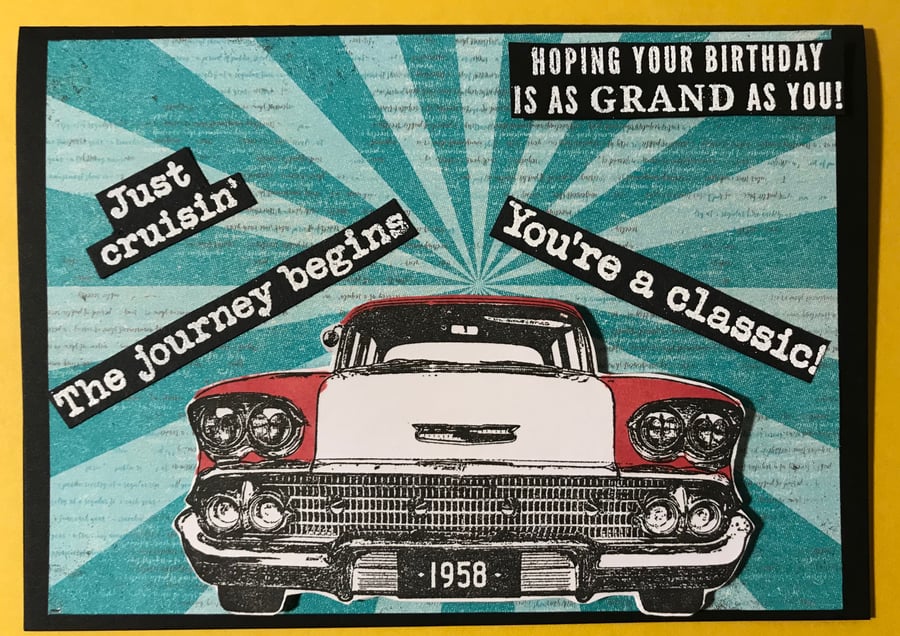 Birthday "American 1950's Classic Car" Card