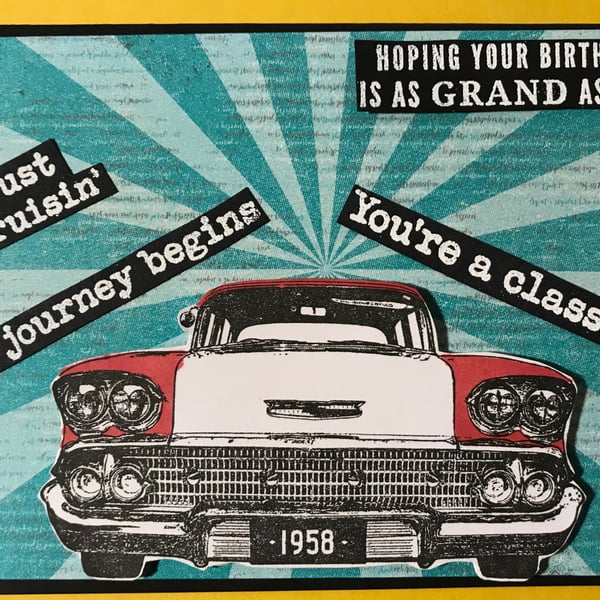 Birthday "American 1950's Classic Car" Card