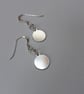 Dainty Silver Earrings, Sterling Silver Tiny Full Moon Minimalist Earrings - Image 6