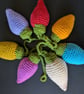 Crochet Christmas Light Bunting, approx 80 cm long