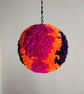 Hanging Pompom Decoration, Large Fluffy Pompom Bauble, Fibre Art. - Image 3