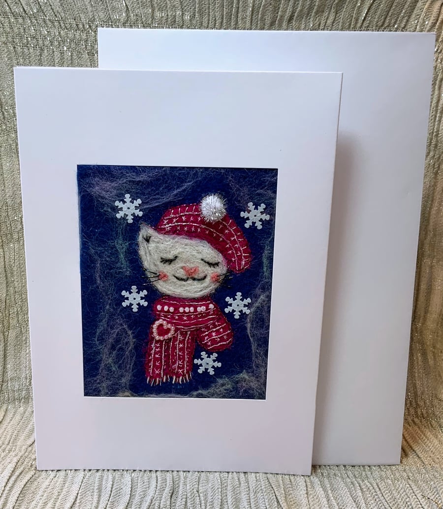 Festive Cat Christmas  Card