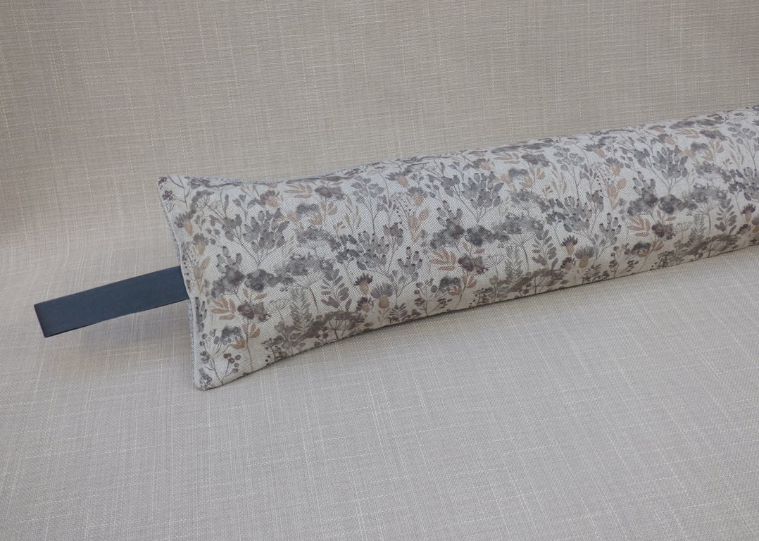 Draught Excluder Autumn Garden Floral Heather fabric heavy weight 1.9kg