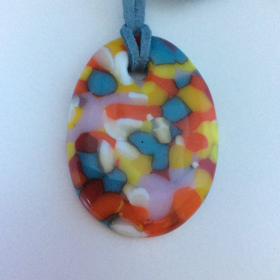 Summery fused glass pendant