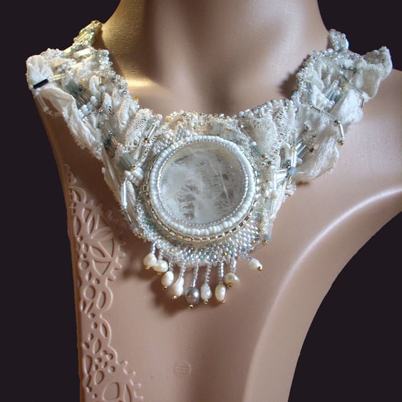 Lace and Crystal Necklace