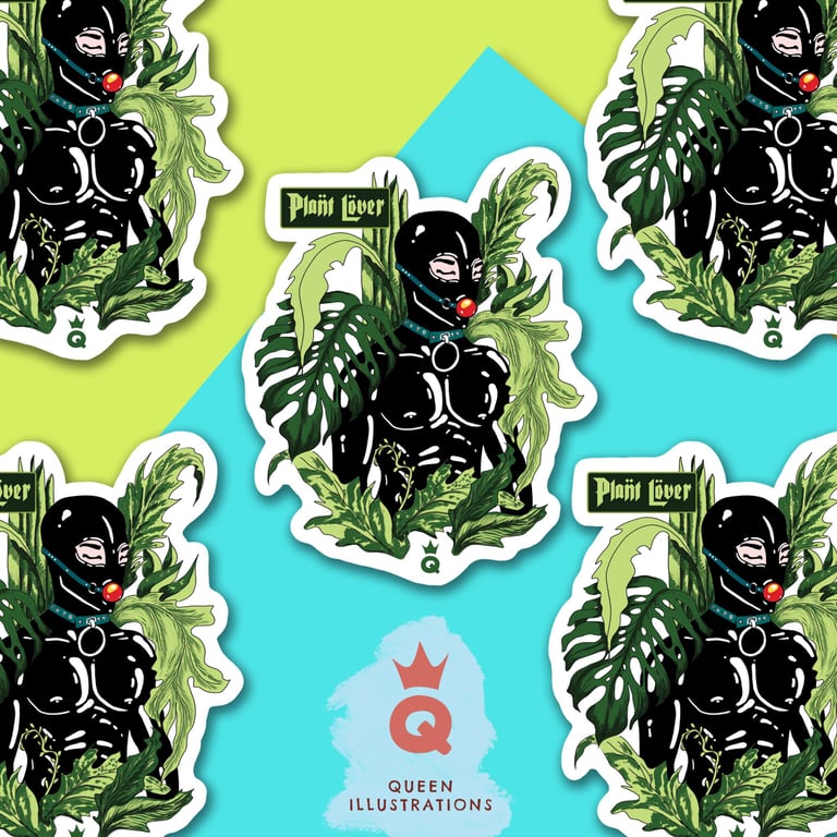 PLANT LOVER waterproof vinyl sticker, 8cm tall.
