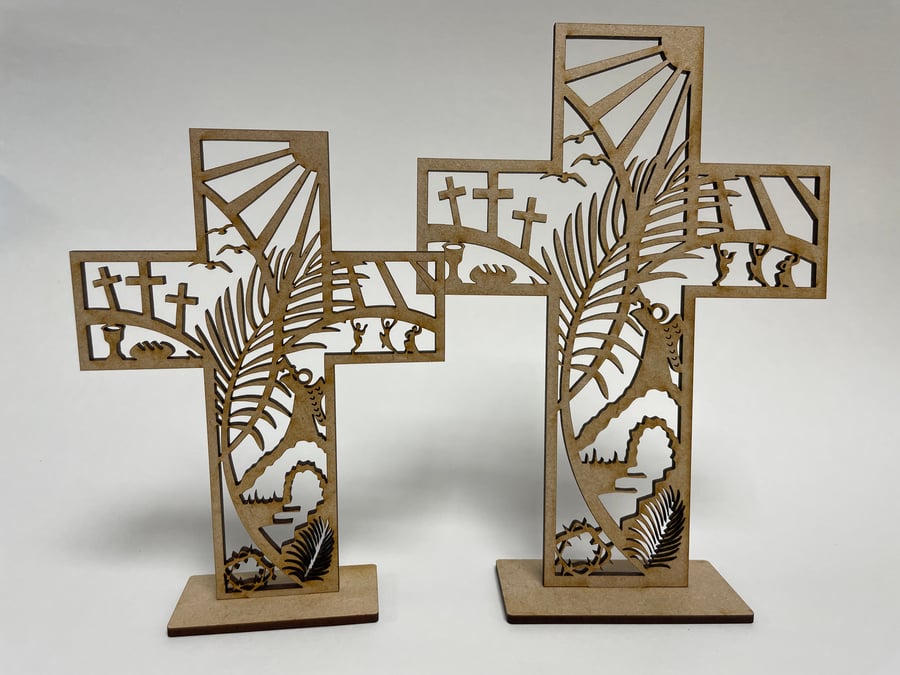 Intricate Easter freestanding cross decoration (medium)