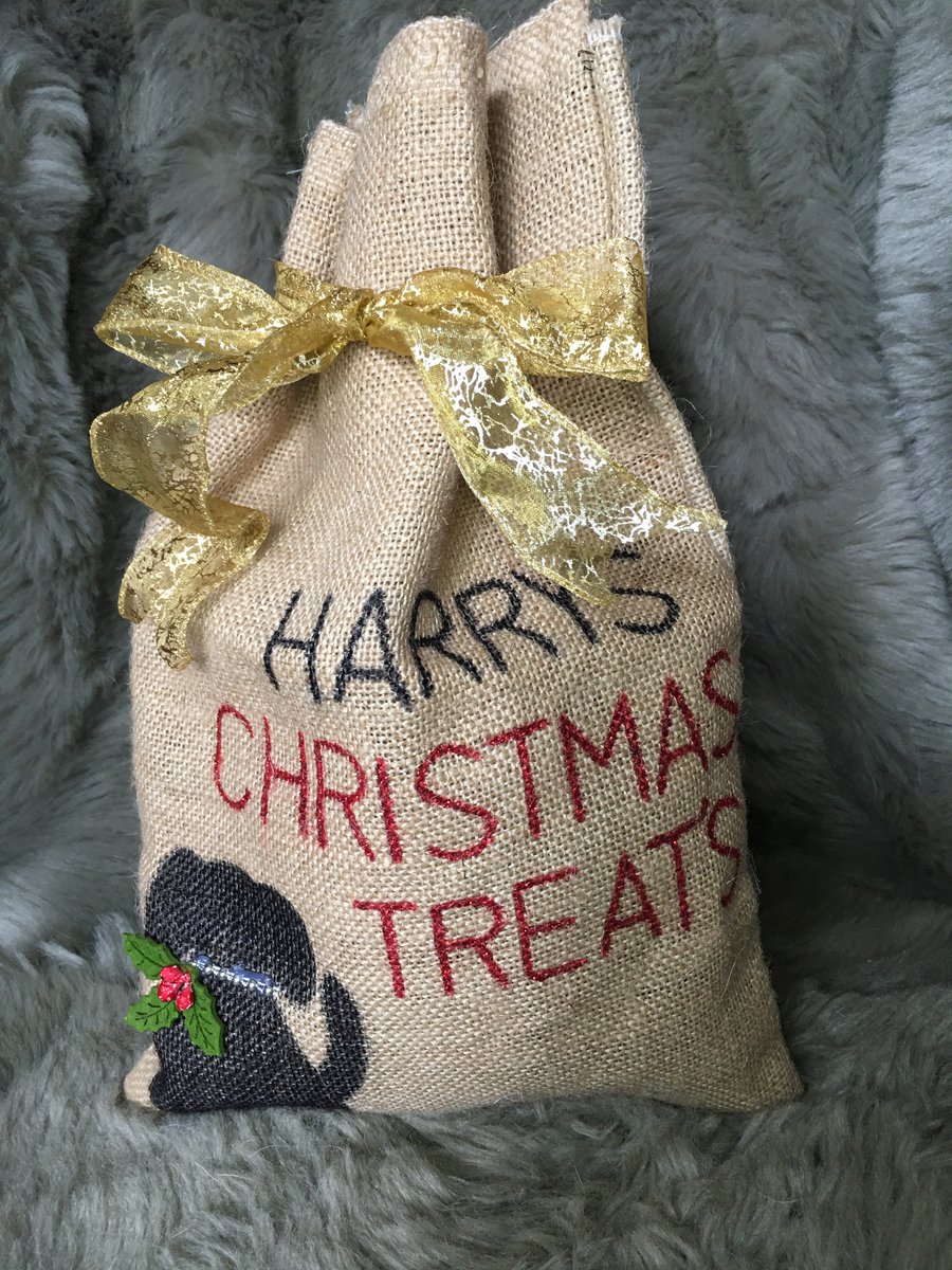Personalised Pet Christmas Sack, Christmas Stocking, Pet Gift Bag, Pets