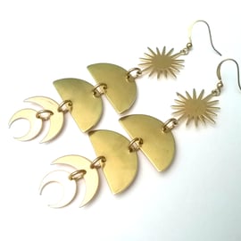 Raw Brass Geometric boho Earrings...