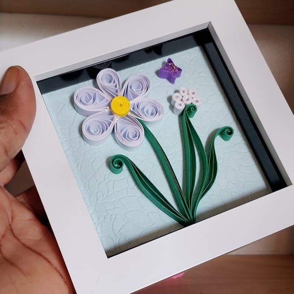 Daisy Quilled Paper Flower Frame