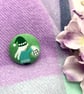 Gnome girl holding lantern fabric button brooch festive gifts - Image 1