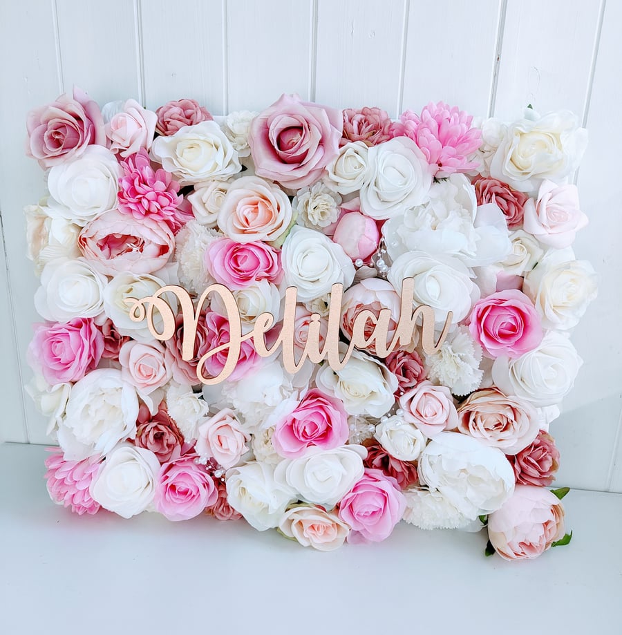 Flower Wall Panel Personalised 50 x 40 cms