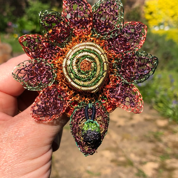 Petaled Brooch from recycled materials