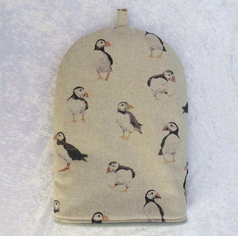 Puffins cafetiere cosy,  cafetiere cover, coastal decor