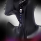 Long Dangle Gothic Skull Earrings, Gifts for Goths