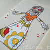 embroidered zombie - white