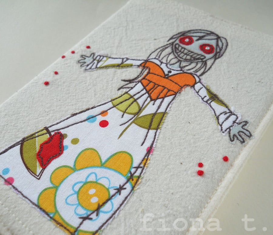 embroidered zombie - white