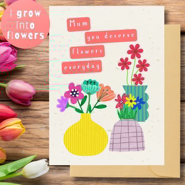 Plantable Mother's Day Card Card, Wildflower Seed Paper, Ecofriendly