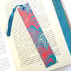 Bright and colourful marbled paper bookmark bouquet pattern