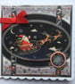 Christmas Card Santa and His Reindeer in the Night Sky 3D Luxury Handmade Card - Image 1