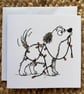 Funny Dog Christmas Card – Dog Tangled in Christmas Lights Greeting Card
