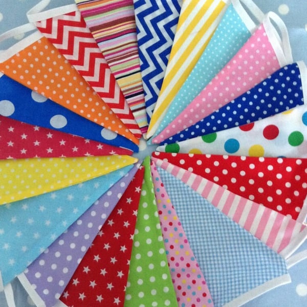 Festival, Party  bunting, cotton fabric bunting 