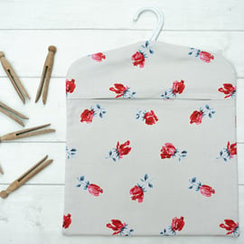 Red Rose Cotton Peg Bag