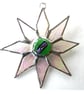 Shiny Star Suncatcher Stained Glass Dichroic Green Handmade  - Image 1