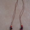 Multicoloured wooden bead necklace