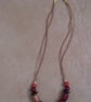Multicoloured wooden bead necklace