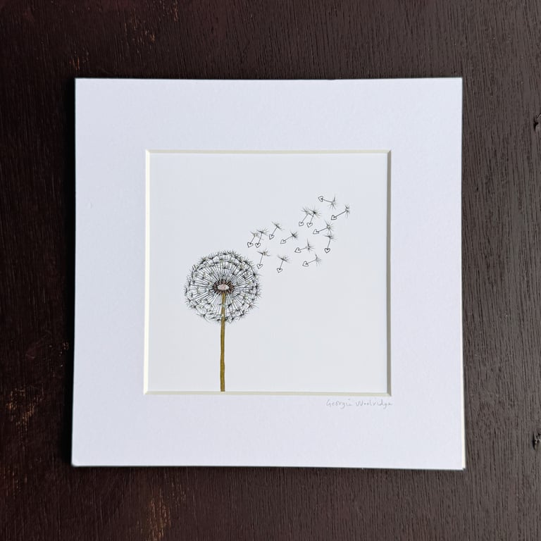 'Wish' 8" x 8" Mounted Print