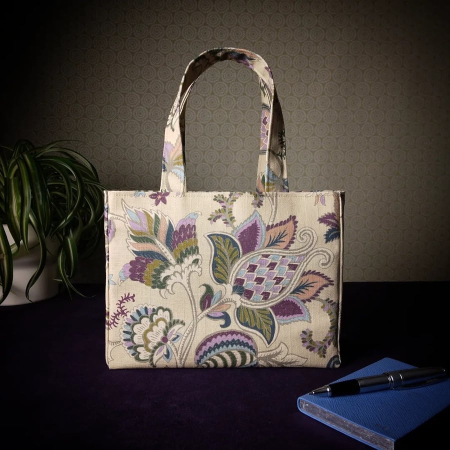 Mini Fabric Tote Bag - Floral Tapestry Print