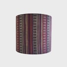 Handmade Aztec Style Red and Orange Striped Bohemian Fabric Lampshade