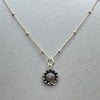 Sterling silver sunflower Necklace 