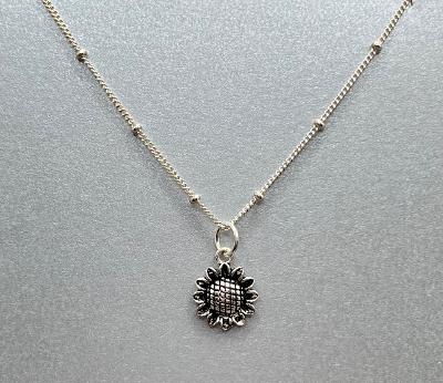 Sterling silver sunflower Necklace 