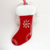 Seconds Sale - Fused Glass Christmas Stocking Hanging Decoration