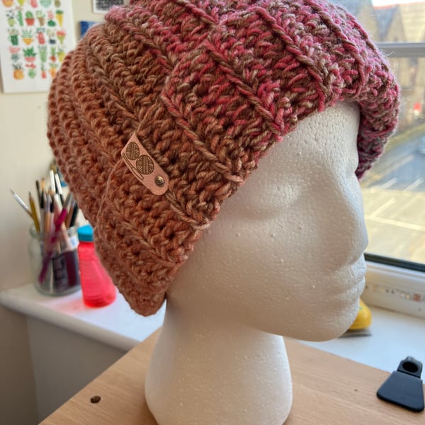 "Flower Hedge" Crochet Beanie with Optional Pom-pom
