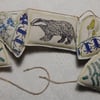 Badger and Wild flowers and Hearts - 65 cm - Bunting, wall hanging